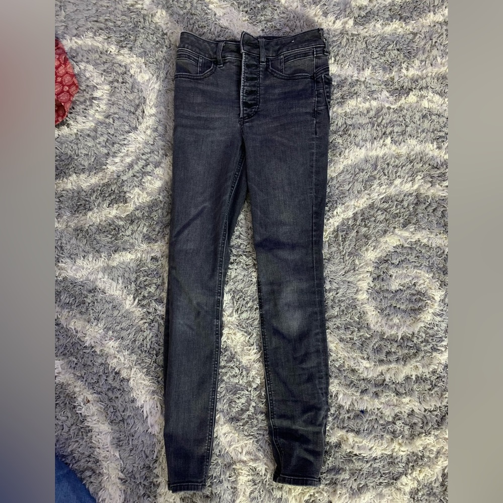 black highwaisted express jeans